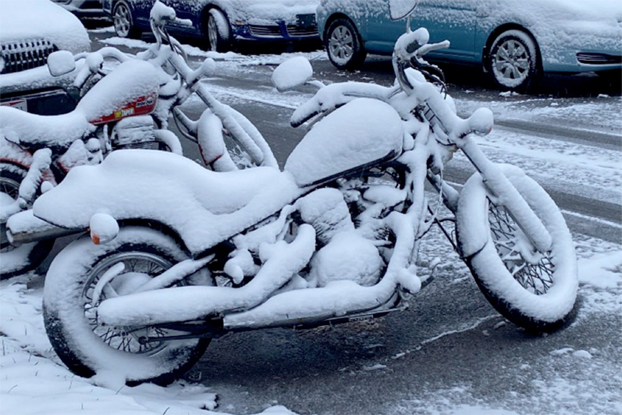 Snow Covered Motorcycles